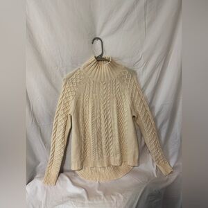 Ann Taylor Ivory Cable Knit Sweater